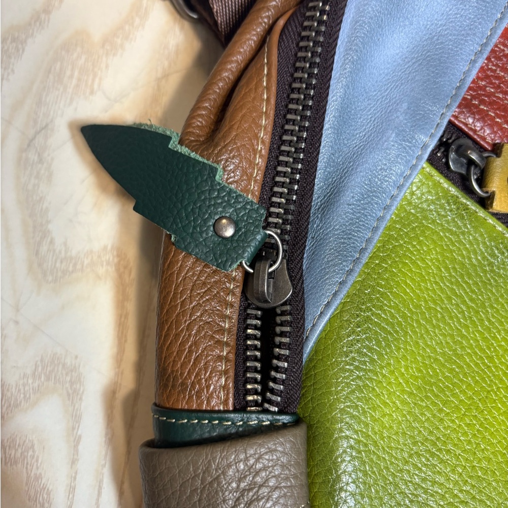 Brand New Multicolor genuine Leather Backpack - Picture 7 of 16
